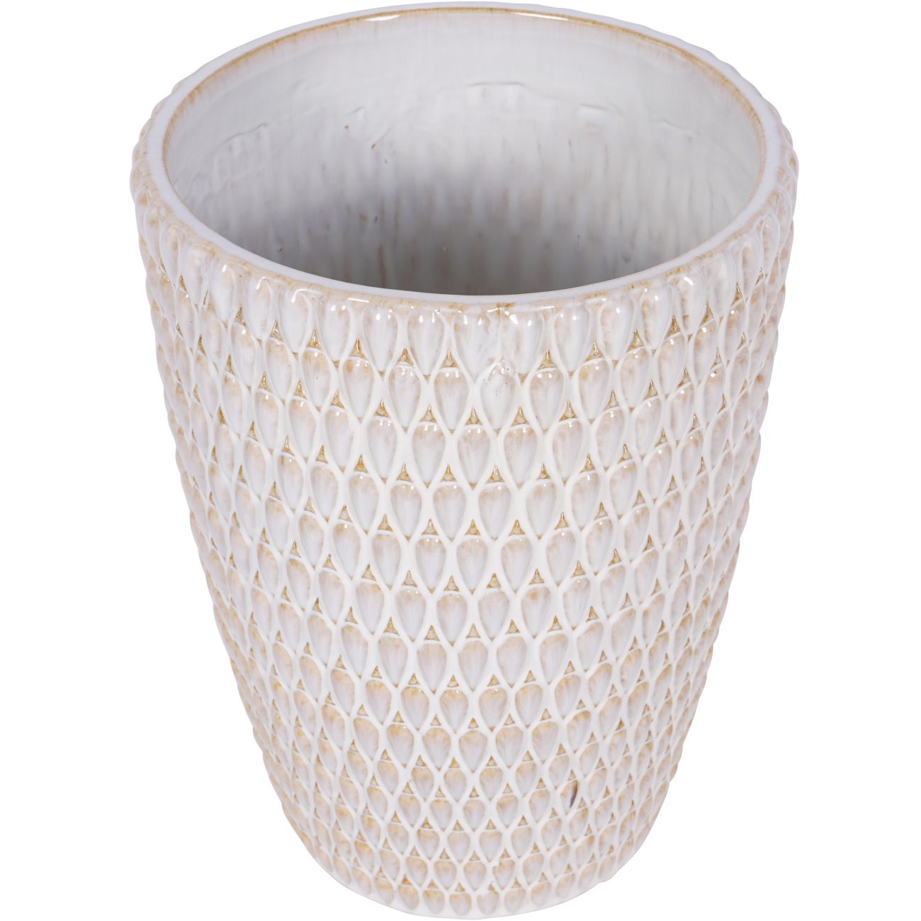 Mediterranean Reactive Glaze Ceramic Cream Planter